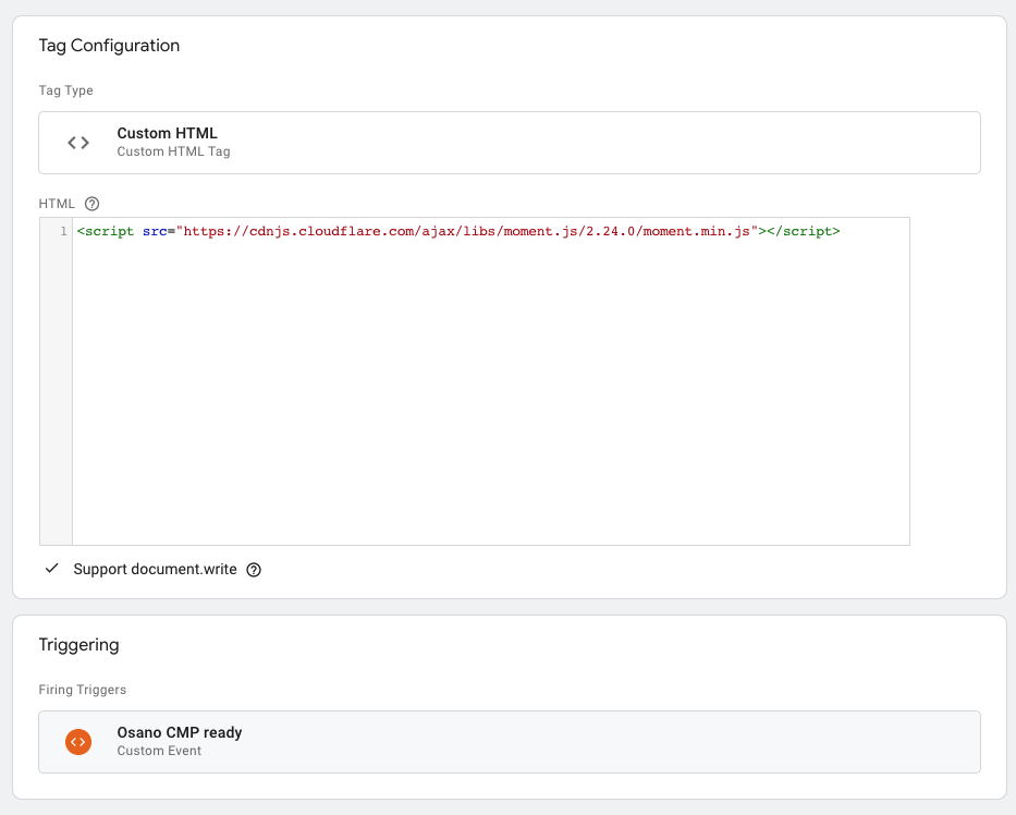 Cookie Consent - GTM Tag Config (custom)